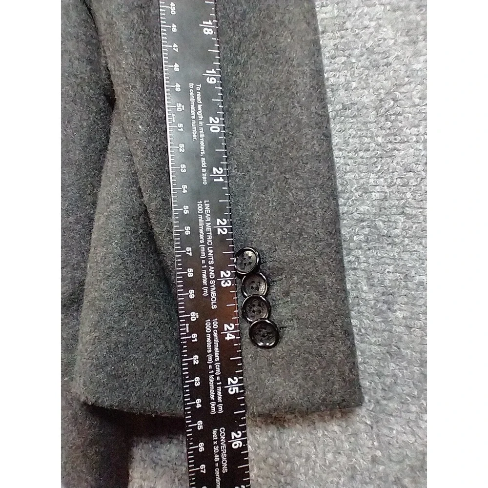 Banana Republic Mens 44R Gray Wool Bld Military Field Blazer Tailored Fit Jacket